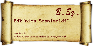 Bénics Szaniszló névjegykártya